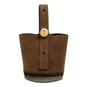 Loewe
Women’s LOEWE x Paula's Ibiza Mini Pebble Suede & Raffia Bucket Bag NWT